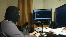 Programmer working at a computer